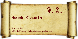 Hauck Klaudia névjegykártya